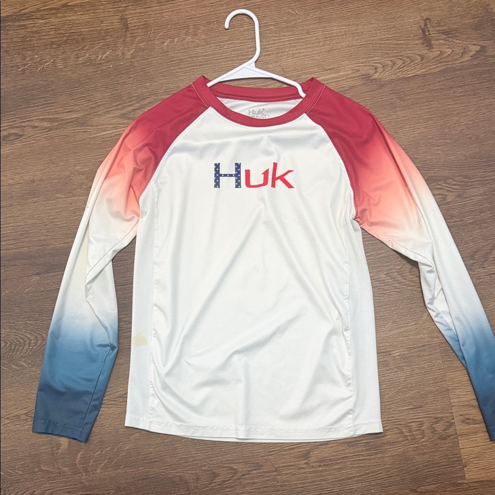 Huk Red and Blue USA fishing shirt